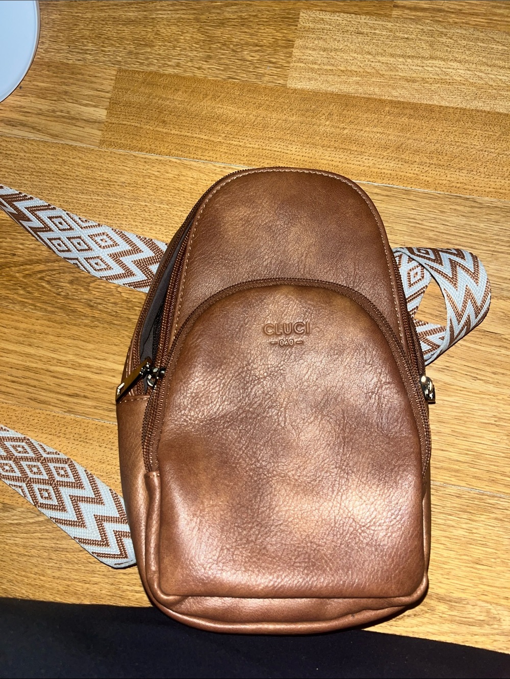 Brown Leather Crossbody Sling Bag